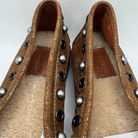 Coach Metallic Gold Rexy Roccasin Slip On Flats Size 7 - Picture 6 of 11